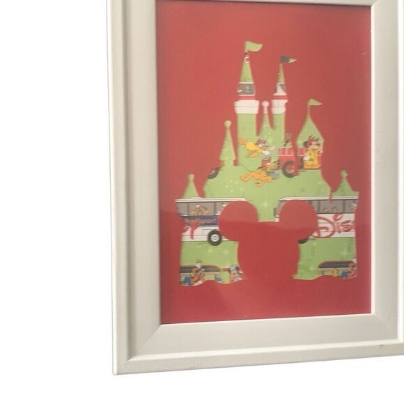 New Disney Castle Framed Silouette Mickey Minnie Goofy Americana - Picture 2 of 11